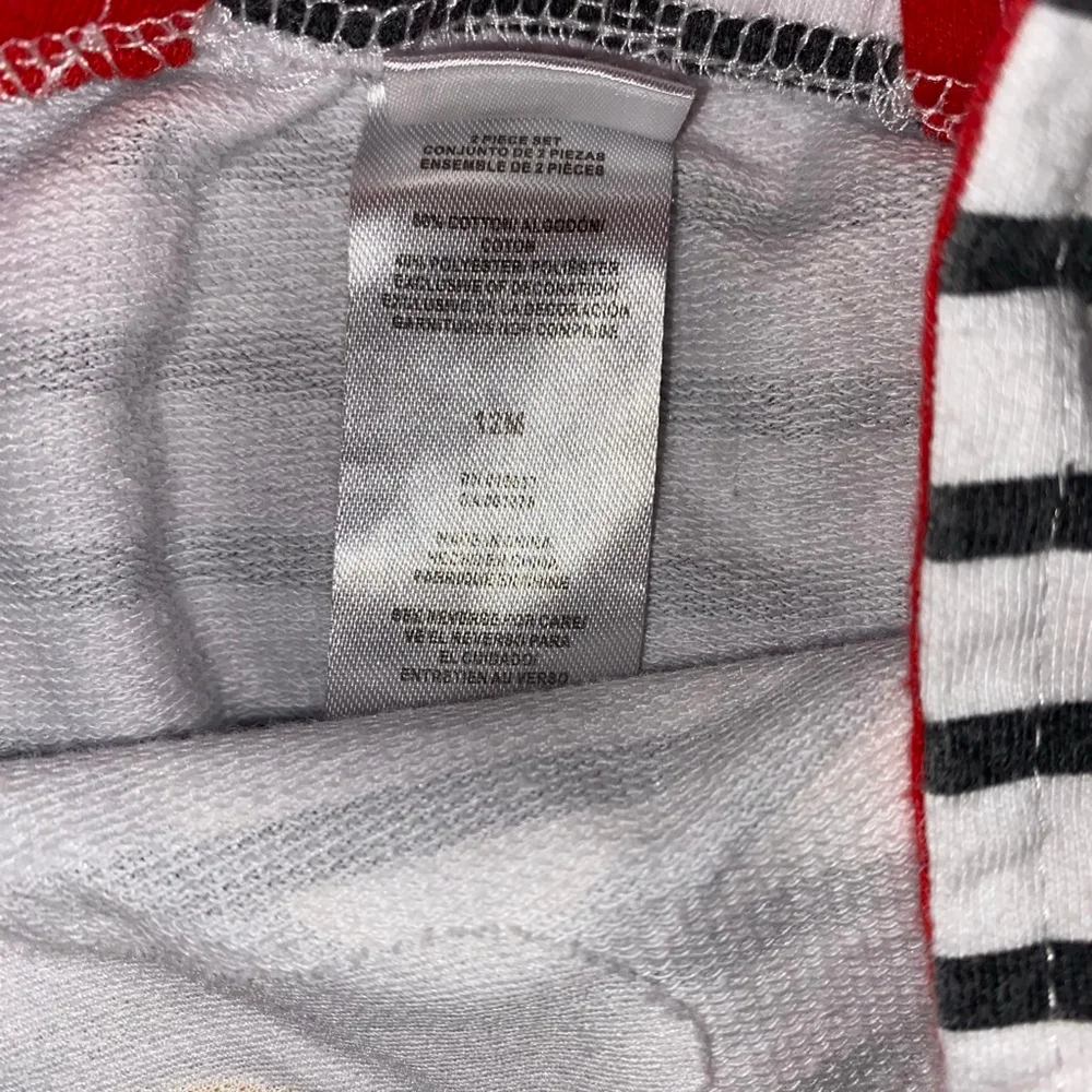 Disney Baby Mickey Mouse Striped Overalls 12 Months White Black